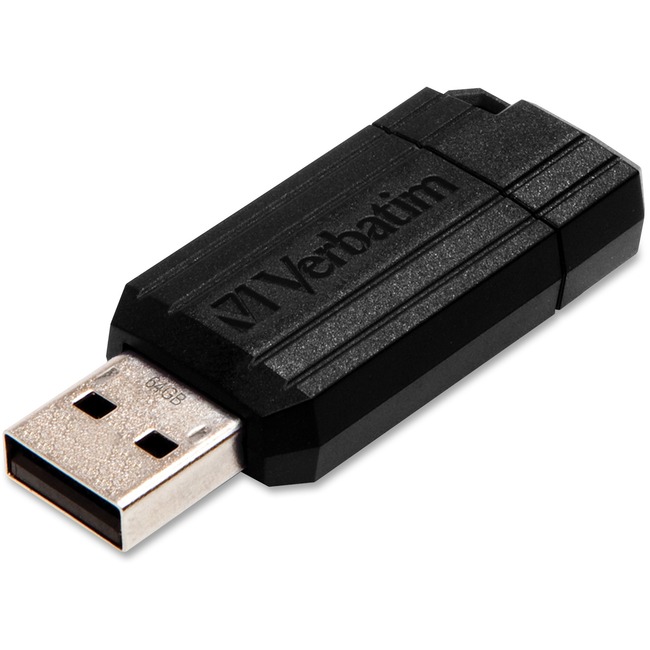 Picture of Verbatim PinStripe 64 GB USB 2.0 Flash Drive - Black